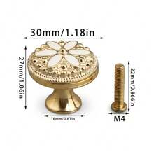 10pcs Handles + 10pcs Screws, Vintage European Floral Style Single Hole ABS Small Pull Handles For Wardrobe, Cabinet, Drawer, Furniture Hardware Door Knobs - Retro Handle - View 3