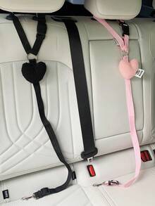 1pc Cute Pet Car Safety Belt Harness Leash, Creative Heart-Shaped Dog/Cat Vehicle Safety Tether Strap,Dog Accessories - Multicolor - View 1