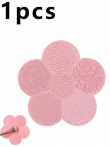 Silicone Brush Cleaning Pad, Flower-Shaped, Makeup Brush Cleaner With Suction Cup, Portable Cleaning Tool, Suitable As Valentine's Day, Birthday Gift, Party Favor, Travel Essential, Bathroom, Halloween, Autumn Decor, Christmas Home Decor - Multicolor - View 7