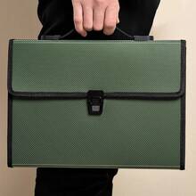 Carpeta de archivos multi-capa A4 para niños Bolsa de almacenamiento de papelería para estudiantes de primaria Bolsa de Archivo para Documentos de Oficina de Gran Capacidad Bolsa Organizador - Verde - Ver 1