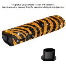 1 SET Funda protectora para cigarrillo electrónico IQOS ILUMA I ONE, nueva, multicolor brillante, con cobertura total 360°, patrón de cebra con strass, carcasa blanda a prueba de golpes, accesorio para caja de cigarrillos + 1 cambiador de carcasa - Multicolor - Ver 14