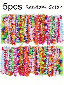 1-50pcs/Set Colorful Hawaiian Leis, Tropical Flower Garlands, Hawaiian Leis, Party Favors, Headwear, Festival & Wedding, Beach Birthday Decoration, Party Supplies, Leis, Festival & Wedding Beach Decoration, Hawaiian Theme Party, Graduation - Multicolor - View 9