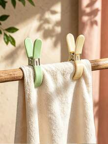 Large Beach/Pool/Cruise Chair Clips, Heavy Duty Windproof Non-Marking Clothes Pegs, Multiple Colors, For Drying Clothes - New Creamy Style - View 8