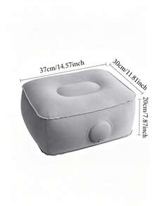 Portable Inflatable Footrest, Flocked Travel Foot Pillow, Airplane And High-Speed Train Foot Support, Office Foot Pad, Adjustable Long-Distance Travel Footrest, Suitable For Home, Office And Business Trips, Skin-Friendly Flocked Material - Grey - View 12