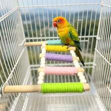 1pc Colorful Parrot Climbing Ladder Bird Toy, Sturdy Bird Cage Perch, Suitable For Budgies, Cockatiels, Parrots Exercise And Enrichment, Indoor Bird Cage Decoration, Bird Cage Accessories - View 4