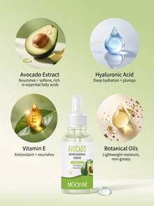 Serum Wajah Pelembap Alpukat MOOYAM, Essence Wajah Pencerah & Bergizi, Hidrasi Mendalam, Secara Signifikan Memperbaiki Kulit Kasar & Kering, Merevitalisasi Kulit Kusam, Perawatan Kulit Harian yang Lembut, Cocok untuk Kulit Sensitif & Semua Jenis Kulit, 30ml - SERUM WAJAH ALPUKAT - View 2