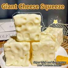 1 pieza Juguete antiestrés de queso cuadrado transparente, textura de gelatina suave con rebote lento, juguete sensorial suave y lindo para aliviar el estrés, decoración de escritorio, squishy de dumpling - Multicolor - Ver 8
