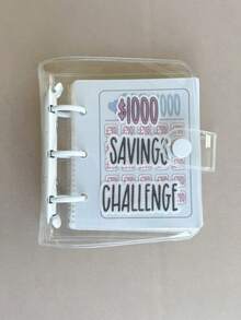 1000 Savings Challenge Binder Envelope Savings Challenge Binder Reusable Mini Budget Book Home Office Back To School Travel Essentials - Multicolor - View 16