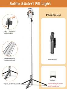 Tongkat Selfie Multifungsi 1m, Tripod yang Dapat Diatur Sudutnya, Dapat Dilipat, Cocok untuk Live Streaming, Foto Grup, dan Perjalanan, Remote Shutter Bluetooth, Rotasi Bebas 360 Derajat, Mudah Mengambil Foto dengan Suasana yang Menarik. Bantalan Pegangan Silikon Anti Selip, Menahan Ponsel dengan Aman Tanpa Merusak, Kompatibel dengan Sebagian Besar Smartphone, Dapat Diberikan Sebagai Hadiah untuk Teman. - A - View 12