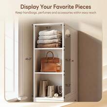 Armoire Wardrobe Closet With Full Length Mirror, 71 Inch Bedroom Wood Clothing Storage Cabinet W/ 2 Drawers, Hanging Rod & 3 Open Shelves, White - 1 - View 3