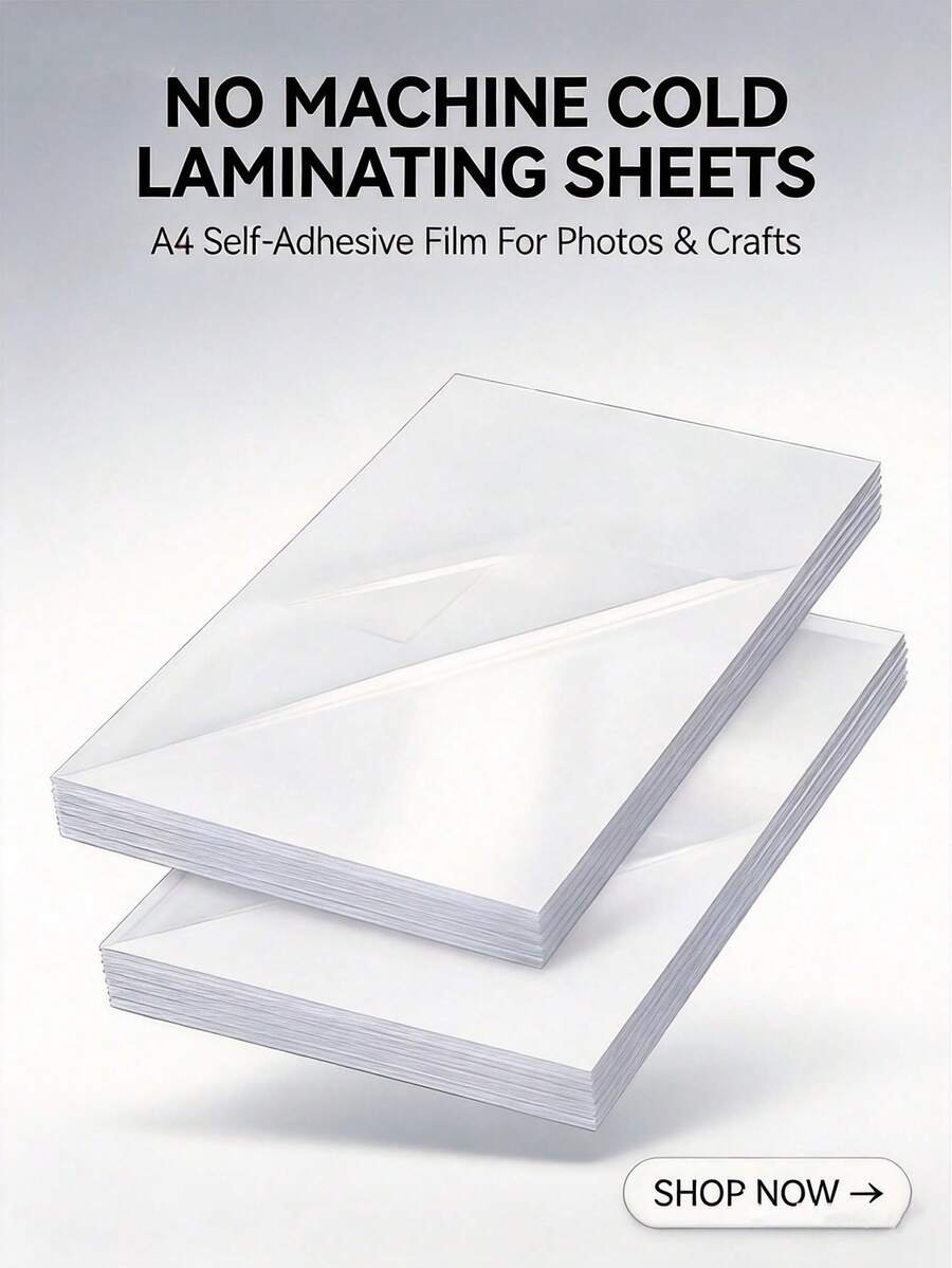 10pcs/20pcs/30pcs/50pcs High Transparency PET Self-Adhesive Printing Paper | A4 Standard Size, Inkjet & Laser Compatible, Strong Adhesion Without Curling, Transparent Backing Label Paper | Peel & Stick With No Residue, Suitable For Home Printers, Crafts & Office - blank - View 1