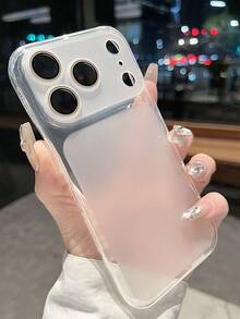 Casing Pelindung Premium Mewah Matte Transparan Anti Guncangan Kompatibel dengan iPhone 17 Pro Max 17 Pro 17 16 Pro Max 16 Pro 16 15 Pro Max 15 Pro 15 14 Pro Max 14 Pro 14 13 Pro Max 13 Pro 13 12 Pro Max 12 Pro 12 dengan Pelindung Lensa Terintegrasi dan Penutup Belakang Anti Jatuh - Putih Matte - View 3