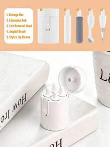 Multifunctional Mini Portable Cleaning Kit 5-In-1 Earphone Phone Charging Port Cleaning Tool Magnetic One-Click Pop-Up Storage Box Deep Cleaning Brush Set Suitable For AirPods Phone Laptop Camera - A - View 3