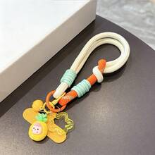1件多巴胺創意手機掛繩，極簡加粗卡通卡片短款腕帶，水果女孩配件，雙用途編織防丟可拆卸鑰匙圈腕帶 - 彩色 - 查看 9
