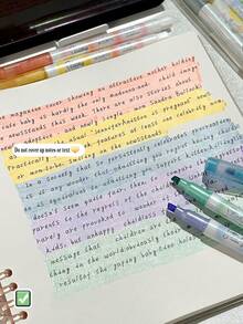 6pcs/Pack. Glitter Fluorescent Pens, Bright Colors, Large Capacity, Suitable For Highlighting, Note Marking, Planner Decoration, Doodling, Daily Study, Office Work, Handmade DIY Creation. Student Stationery. - Flash Highlighter - View 5