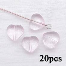 20pcs Glass Transparent Heart-Shaped Perforated Beads Jewelry Making DIY Earrings Pendant Various Design Charms For Jewelry Making Bracelets Necklace - Multicolor - View 17