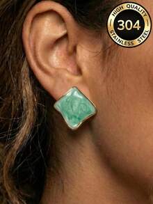 1 Pair Fashion Design Stainless Steel Earrings Set, Women's Daily Wear Party Holiday Gift Beach Accessory, Versatile Casual Daily Wear Vintage INS Style Earrings, Also Perfect As A Surprise Gift For Valentine's Day, Birthday, Mother's Day, Thanksgiving Or Vacation - Multiple Styles - View 5