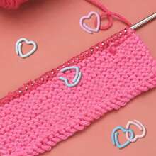20/30/50/70/100pcs Heart-Shaped Open Crochet Markers - Metal Open Crochet Lock Rings, Multicolor Metal Heart-Shaped Knitting Stitch Markers, DIY Craft Accessories, Crochet Knitting Tools, Sewing Accessories - Cute And Practical Gift For Knitting Enthusiasts - Powder Blue - View 5