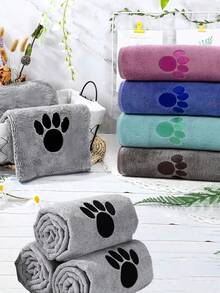 1pc Super Soft Absorbent Pet Towel - Grey, Blue, Pink, Suitable For Cats And Dogs, Providing A Gentle And Stylish Cleaning Solution For Your Furry Pets - Multicolor - View 5