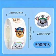 500 Stücke/Rolle Paw Patrol Anime Aufkleber Skateboard Kühlschrank Gitarre Laptop Motorrad Reise Klassisches Geschenk Coole Aufkleber - Verschiedenfarbig - Übersicht 3