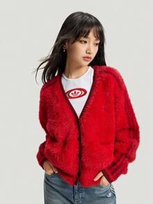 Adidas Originals 女款 CRFT 開襟運動針織毛衣 KT3171 - 紅色 - 查看 1