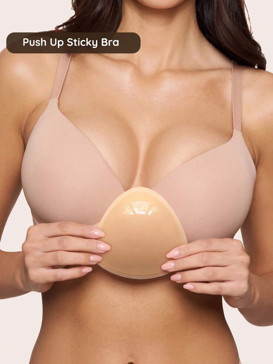 Lignisse Invisible Lift-Up Pads Double-Sided Adhesive Bra Inserts Super Lift & Push-Up Chest Pads,Sticky Bra Pads With Padding, Suitable For Dresses, Bikinis - Multicolor - View 1