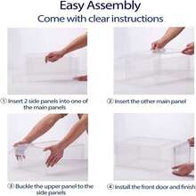 6 Pack Clear Hard Plastic Shoe Storage Boxes, Stackable Dustproof Shoe Organiser Containers For Sneakers Heels Trainers, Closet Bedroom Hallway Storage - View 10