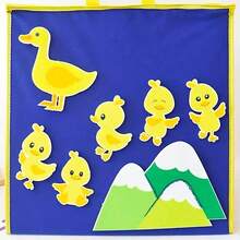 hoojojo 7Pcs Felt Five Little Ducks Storytelling Set, Classroom Storytelling Props, Early Learning Educational Toy, Role-Playing Activity, Teacher Supplies, Party & Group Activity, Back-To-School Essential - Multicolor - View 9