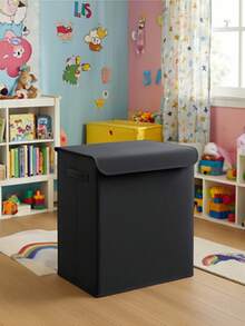 1 Pieza Caja con tapa grande de 40 x 50 x 30 cm con diseño de estrella - Cesta de juguetes - Cesto de ropa - Organizador de baño - Organizador de almacenamiento - Caja de almacenamiento - Gris Oscuro - Ver 4