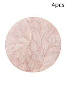 1/4/6/8pcs 15-Inch Rose Gold Round Washable PVC Placemats, Minimalist Style, Non-Slip Heat-Resistant, Suitable For Dining Table, Coffee Bar, Home Decor, Valentine's Day Decor, Wedding Decor - Rose Gold - View 12