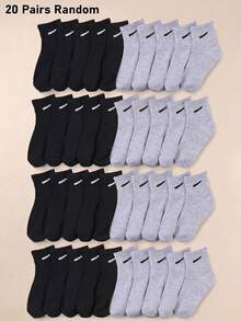 10/20 Pairs Multi Pack Mid-Calf Socks, Soft Sports Running Socks, Fall Back To School Essential Athletic Outdoor Travel Socks - Multicolor - View 10