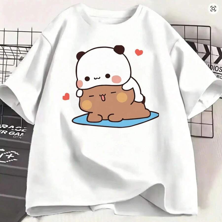 Bubu Dudu T-Shirt aus Baumwolle für den Sommer, T-Shirts für Herren, lässiges Harajuku Kurzarm-T-Shirt, Streetwear-Kleidung. - 7 - Übersicht 1
