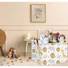 1PC Cute Animal Forest Basket Toy Storage Organizer Rectangular Container Box For Baby Boys Girls Kids Room Playroom Nursery Home Decor Books Supplies Holder - View 5