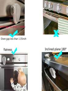 1/2 buah Pengunci Anak, Pengunci Oven Abu-abu, Bahan Tahan Panas, Mudah Dipasang & Digunakan, Tidak Membutuhkan Alat, Mencegah Luka Bakar dan Cocok untuk Penggunaan Oven, Penggunaan Dapur - MultiWarna - View 10