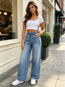Women Jeans - Blue - View 8