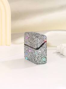 BLBLBL 1 pieza Estuche de lujo multicolor brillante para pod de cigarrillo electrónico, soporte portátil con llavero para TEREA, adecuado para uso diario, organizado ordenadamente con cobertura de 720° de strass, talla grande brillante bajo la luz - Multicolor - Ver 7
