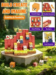 Magnetic Building Blocks DIY Stacking Toy, Magnetic Construction Toy STEM Learning Brick Set, Beach Theme, Learn To Build, Inspire Imagination, Suitable As Back To School Gift, Birthday Gift Or Decoration, For Boys And Girls Aged 3 And Up - Multicolor - View 3