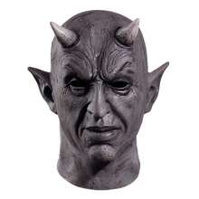 1pc/Black Horned Devil Mask, Haunted House Scary Costume Horned Headgear, Festival Costume Scary Full Face Headgear For Men And Women To Wear, Suitable For Festival Costume Scary Prank Supplies. - Multicolor - View 7