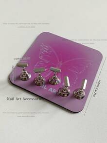 3D Stainless Steel Magnetic Rectangular Nail Art Practice Holder With Soft Pad, No Hole Limitation, Free Placement, Includes Magnetic Alloy Colored Pieces, Nail Art DIY Accessory, Photography Display Props - Multicolor - View 31