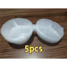 5/10/20 Sets Of 10pcs Reusable Snack Boxes With Lids, 3-Compartment Design, For Storing Small Reusable Condiment Containers - Transparent - View 11