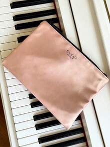 Gucci Bolsa de maquillaje de marca de moda de lujo rosa de alta gama con cremallera, adecuada como regalo de cumpleaños para la mejor amiga o novia, se puede usar para el desplazamiento diario, viajes, viajes de negocios, fitness y SPA. Bolsa de almacenamiento de cosméticos y cuidado de la piel - Rosa - Ver 2