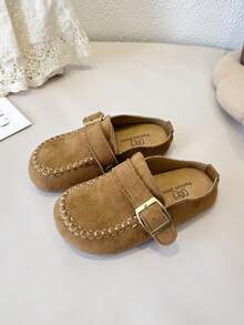 Vintage Girls' Fashion Home Slippers, Soft Sole Non-Slip Casual Slippers - Coffee Brown - View 2