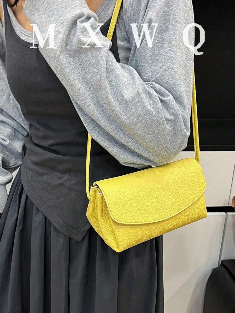 時尚迷你復古單肩包,高品質斜挎包,適合通勤、戶外活動、旅行與出遊 - 黃色 - 查看 1