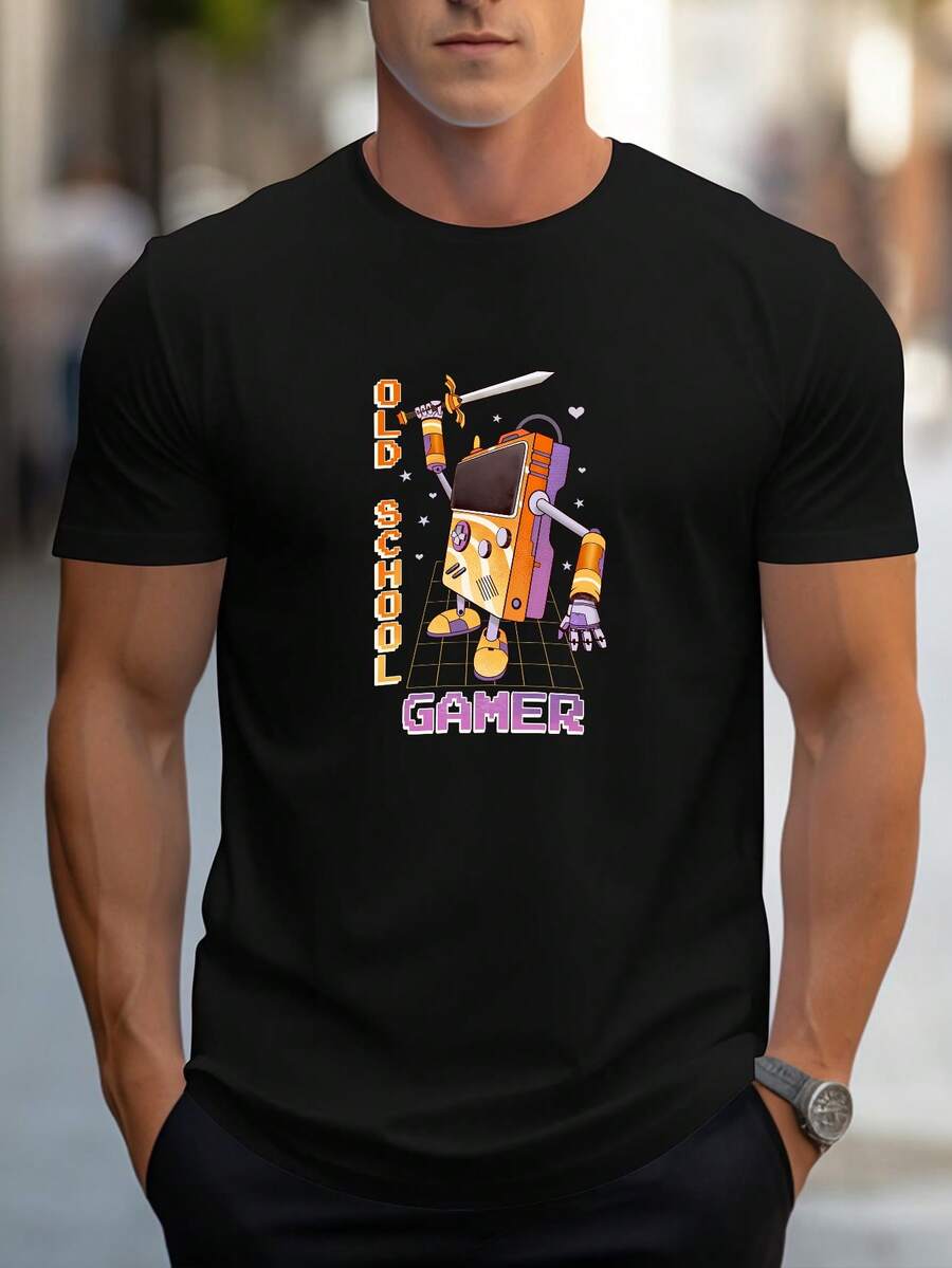 Men T-Shirts - 黑色 - 查看 1