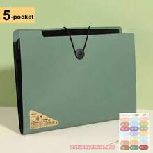 Carpeta Expandible A4 para Niños, Bolsa de Almacenamiento de Exámenes para Estudiantes, Bolsa de Archivo para Clasificación, Organizador de Documentos Horizontal, Bolsa de Documentos Multifu - Camel - Ver 9
