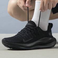 Nike React Infinity Run Flyknit 4 圓頭繫帶黑色 低筒跑步鞋 男款 - 黑色 - 查看 2