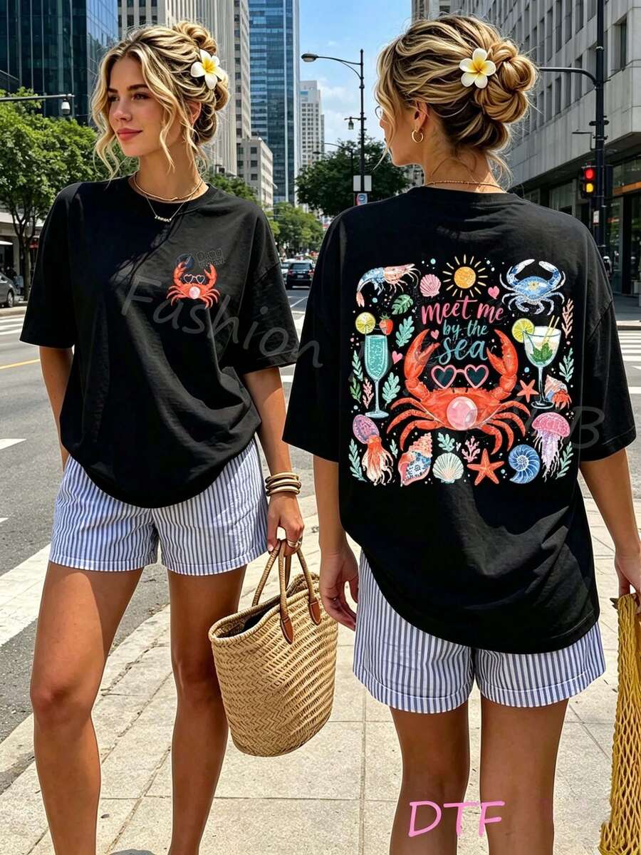Women T-Shirts - 黑色 - 查看 1