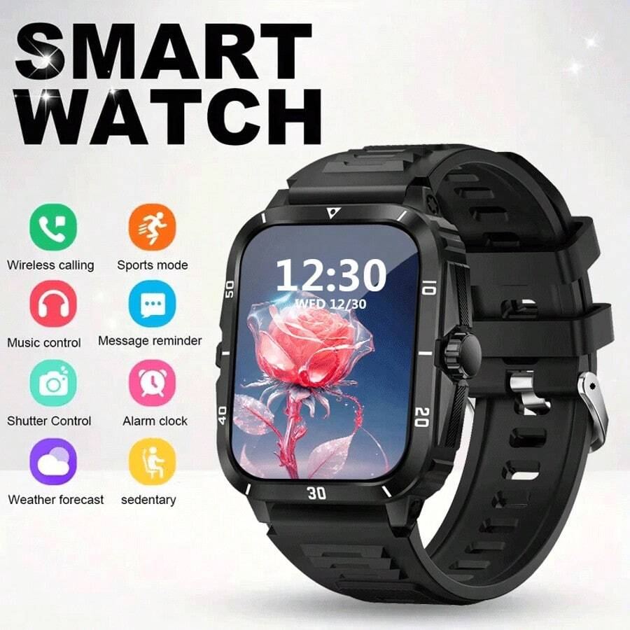 Popular 2.01-Inch HD Smart Watch, Wireless Calling, Customizable Wallpaper, Sports Mode, Message Notification And Music Control, Compatible With Android And IOS Systems, Suitable For Men And Women
