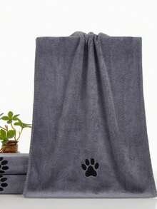 1pc Super Soft Absorbent Pet Towel - Grey, Blue, Pink, Suitable For Cats And Dogs, Providing A Gentle And Stylish Cleaning Solution For Your Furry Pets - Multicolor - View 9