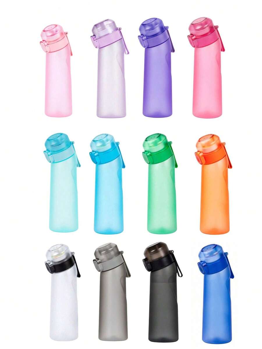 650ML Multi-Color Matte Large Capacity Outdoor Sports Water Bottle, Includes 1 Free Flavor Capsule (Random Flavor), Sugar-Free Zero Calorie, Suitable For Hiking, Running, Cycling And Other Outdoor Activities, Great Birthday Gift - 0.5L-1L - View 1